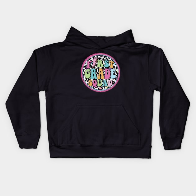 First Grade Squad Kids Hoodie by DigitalCreativeArt